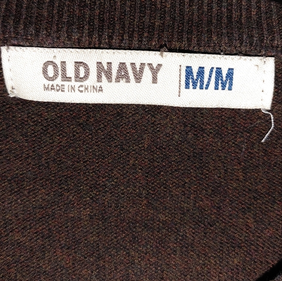 Old Navy brand plaid checked brown pullover sweater preowned - Picture 2 of 3